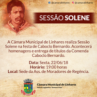 Câmara realiza Sessão Solene na festa centenária de Caboclo Bernardo