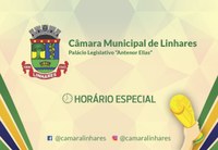 Horário especial na Câmara de Linhares nesta sexta (06)