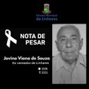 Nota de Pesar ao falecimento do ex-vereador de Linhares Jovino Viana