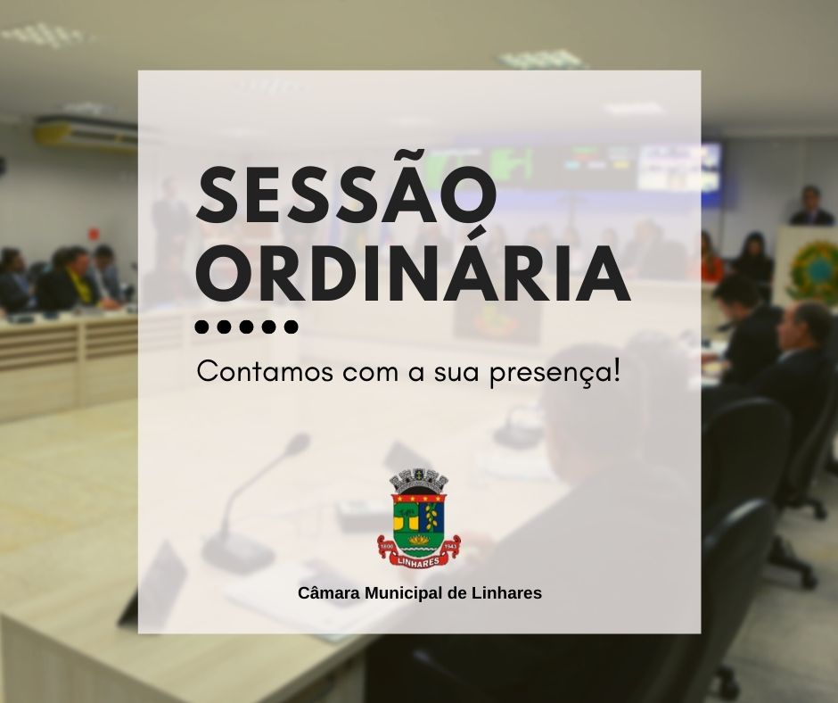 Sessão Ordinária será realizada na terça-feira (8)